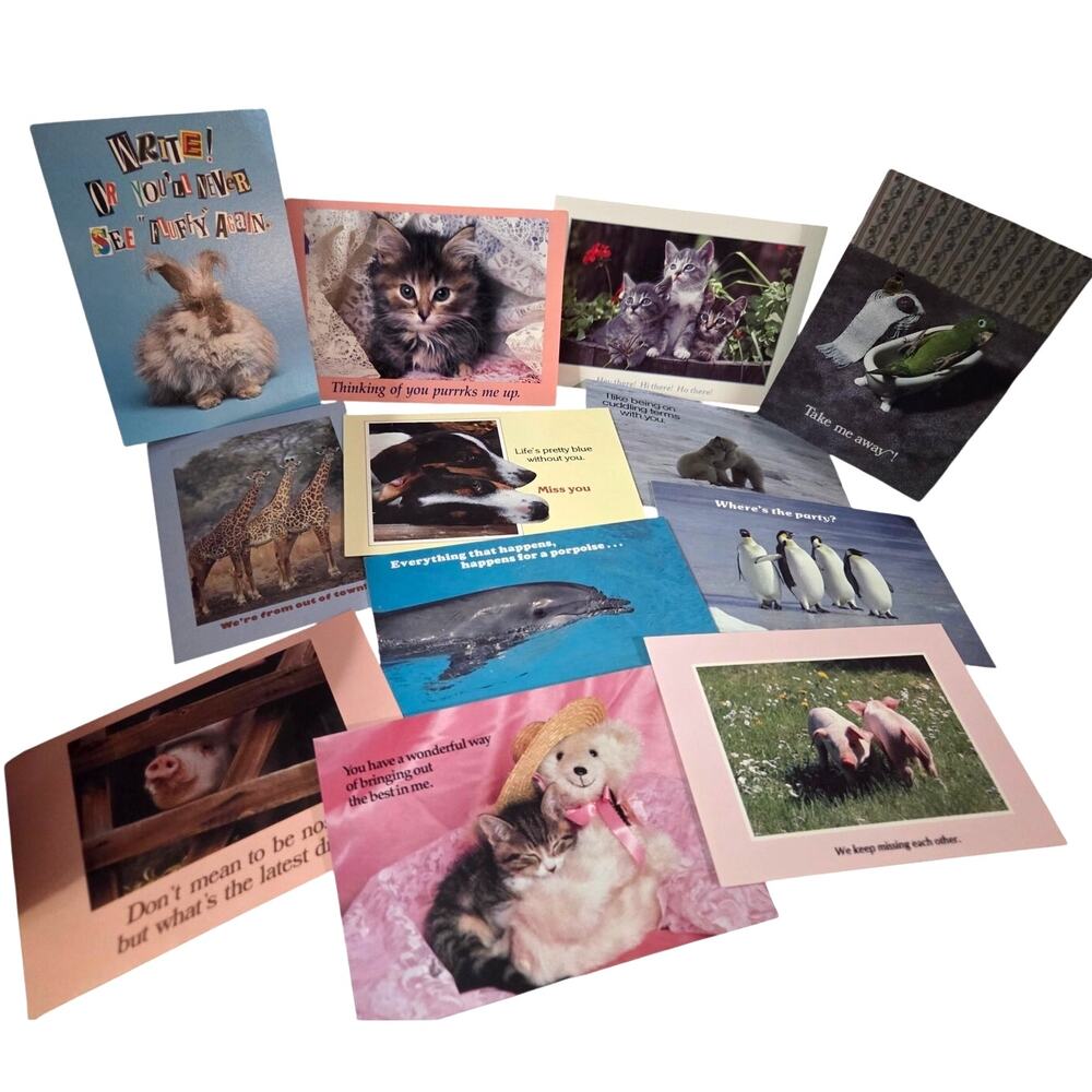 Vtg Lot 21 Postcards Funny Kitty Cats Argus Cards Clown Howdy Doody